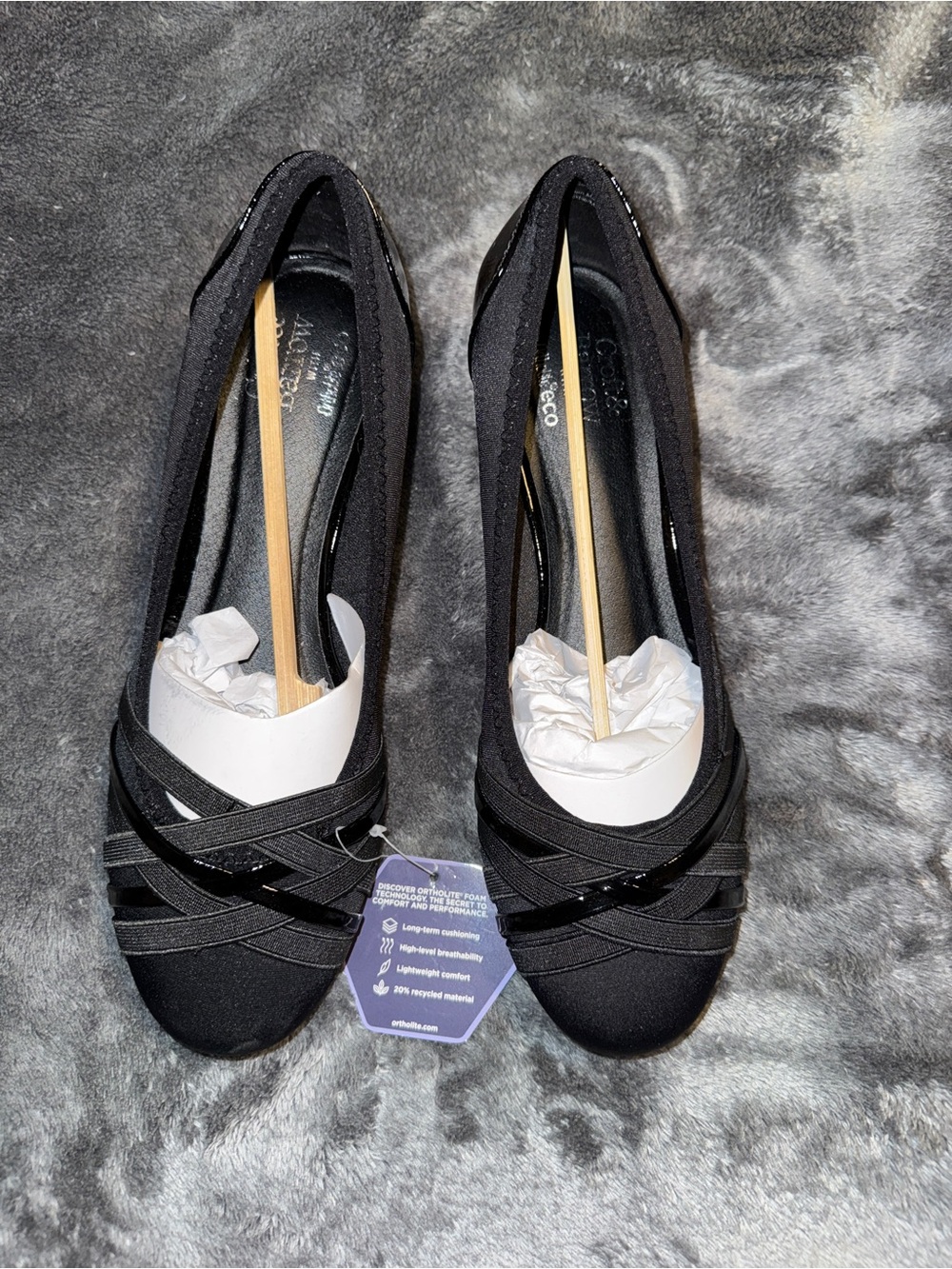 Croft & Barrow Black Crisscross Strap Flats